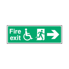 Fire Exit & Disabled Icon - Arrow Left - Landscape Sign EE067 EE LN3