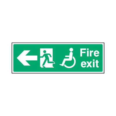 Fire Exit & Disabled Icon - Arrow Right - Landscape Sign EE068 EE LN3