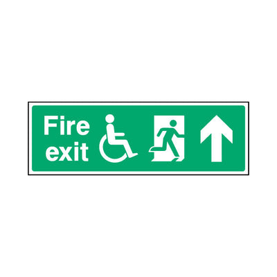 Fire Exit & Disabled Icon - Arrow Up - Landscape Sign EE069 EE LN3