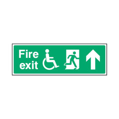 Fire Exit & Disabled Icon - Arrow Up - Landscape Sign EE069 EE LN3