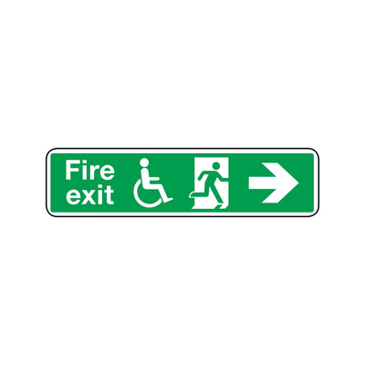 Fire Exit Handicapper Right Sign