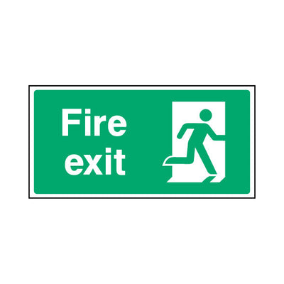 Fire Exit & Icon Right - Landscape Sign EE035 EE LN2