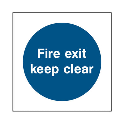 Fire Exit Keep Clear - Square Sign FP006 FP SQ1