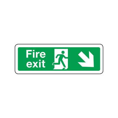 Fire Exit Right Down Alt Sign
