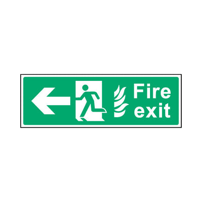Fire Exit V2 Arrow Left - Landscape Sign EE019 EE LN3