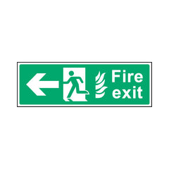 Fire Exit V2 Arrow Left - Landscape Sign EE019 EE LN3
