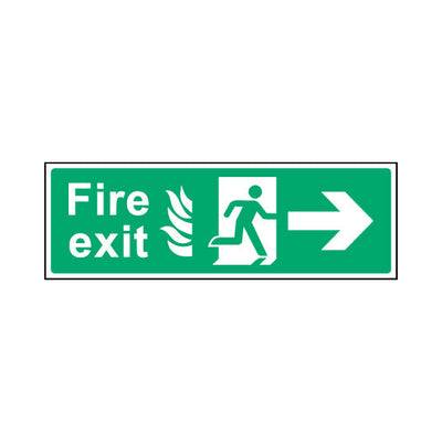 Fire Exit V2 Arrow Right - Landscape Sign EE020 EE LN3