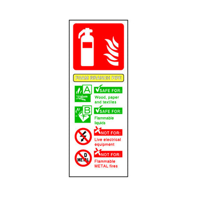 Fire Extinguisher Use (Foam Branch Pipe) - Portrait Sign FE083 FE PT3