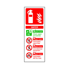 Fire Extinguisher Use V2 (Water) - Portrait Sign FE084 FE PT3
