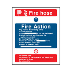 Fire Hose & Fire Action - Portrait Sign FA005 FA PT1