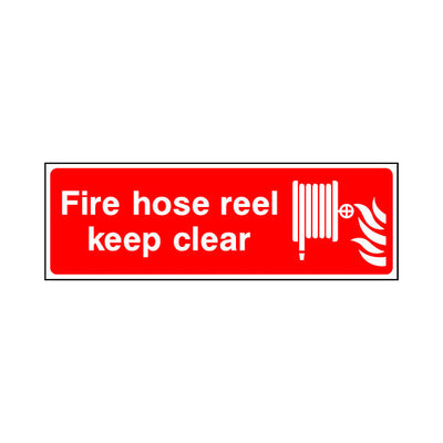 Fire Hose Reel - Keep Clear & Icon - Landscape Sign FE030 FE LN3