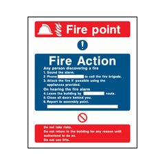 Fire Point & Fire Action - Portrait Sign FA006 FA PT1