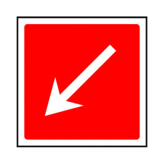 Fire Safety Arrow Diagonal Left - Square - Square Sign FE058 FE SQ1