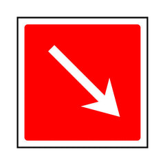 Fire Safety Arrow Diagonal Right - Square - Square Sign FE059 FE SQ1