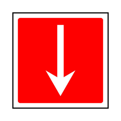 Fire Safety Arrow Down - Square - Square Sign FE057 FE SQ1