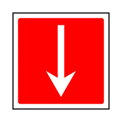 Fire Safety Arrow Down - Square - Square Sign FE057 FE SQ1