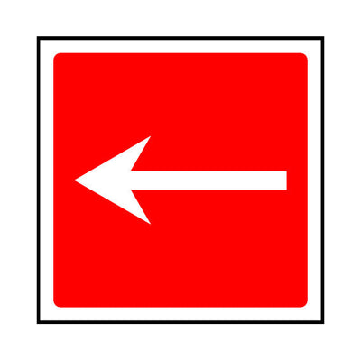 Fire Safety Arrow Left - Square - Square Sign FE055 FE SQ1