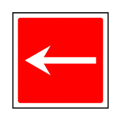 Fire Safety Arrow Left - Square - Square Sign FE055 FE SQ1