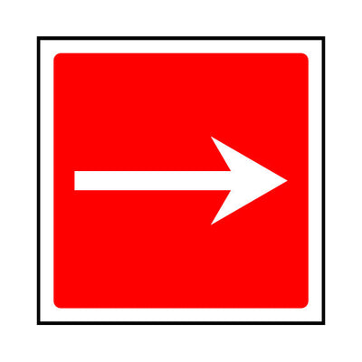 Fire Safety Arrow Right - Square - Square Sign FE054 FE SQ1