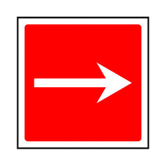 Fire Safety Arrow Right - Square - Square Sign FE054 FE SQ1