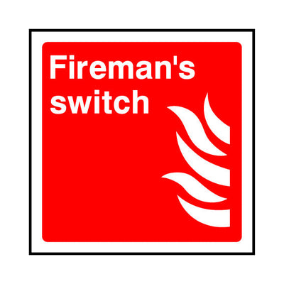 Fireman's Switch - Square - Square Sign FE053 FE SQ1