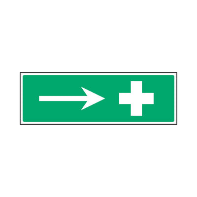 First Aid Arrow Right - Landscape Sign  FAD030 FAD LN3