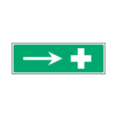 First Aid Arrow Right - Landscape Sign  FAD030 FAD LN3