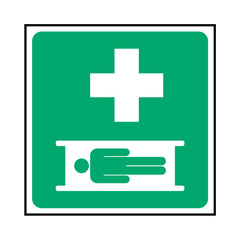 First Aid Emergency Stretcher - Icon Only - Square Sign  FAD023 FAD SQ1