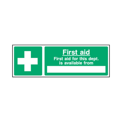 First Aid For This Dept. Is Available From - Landscape Sign  FAD035 FAD LN3
