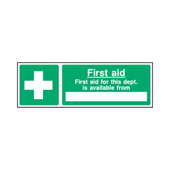 First Aid For This Dept. Is Available From - Landscape Sign  FAD035 FAD LN3