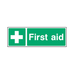 First Aid (Icon Left) - Landscape Sign  FAD033 FAD LN3