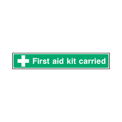 First Aid Kit Carried - Landscape Sign  FAD037 FAD LN3