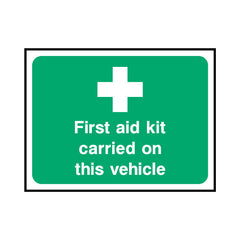 First Aid Kit Carried On This Vehicle - Landscape Sign  FAD024 FAD LN1