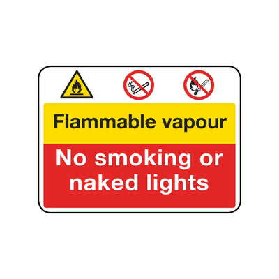 Flammable Vapour - No Smoking Or Naked Lights Alt Sign