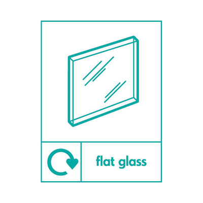 Flat Glass (Icon Top & Recycling) - Portrait Sign GR030 GR PT1