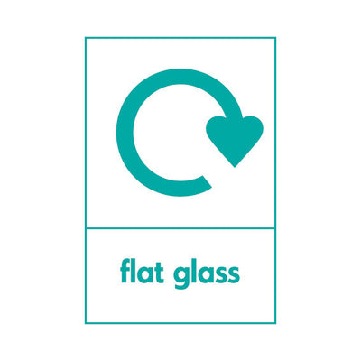 Flat Glass (Recycling Top) - Portrait Sign GR029 GR PT1