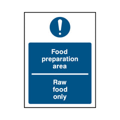 Food Preparation Area - Raw Food Only - Portrait Sign FPH030 FPH PT1