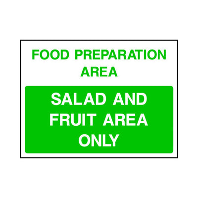 Food Preparation Area - Salad And Fruit Area Only - Landscape Sign FPH087 FPH LN1