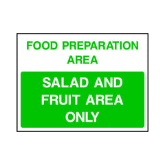 Food Preparation Area - Salad And Fruit Area Only - Landscape Sign FPH087 FPH LN1