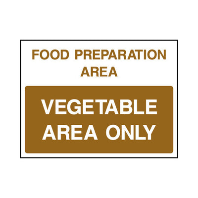 Food Preparation Area - Vegetable Area Only - Landscape Sign FPH089 FPH LN1