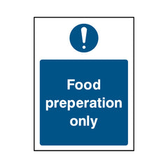 Food Preparation Only - Portrait Sign FPH013 FPH PT1