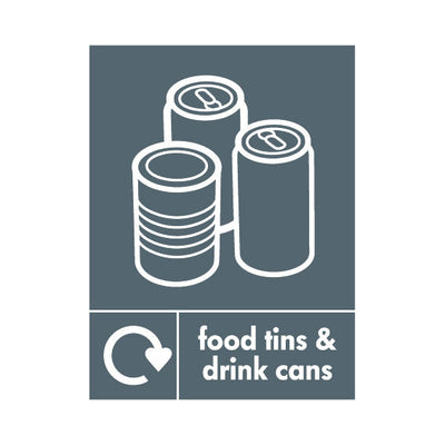 Food Tins & Drink Cans & Icon Recycling - Portrait Sign MR061 MR PT1
