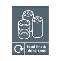 Food Tins & Drink Cans & Icon Recycling - Portrait Sign MR061 MR PT1