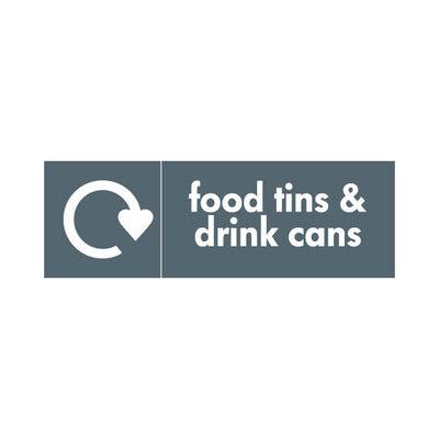 Food Tins & Drink Cans Recycling - Landscape Sign MR004 MR LN3