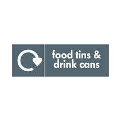 Food Tins & Drink Cans Recycling - Landscape Sign MR004 MR LN3