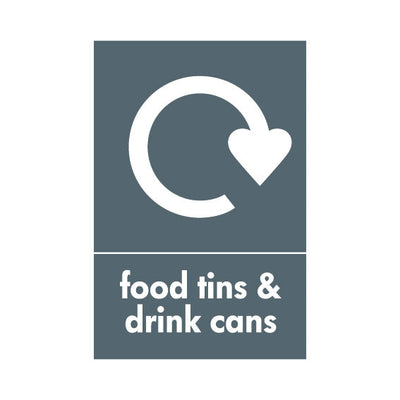 Food Tins & Drink Cans Recycling - Portrait Sign MR037 MR PT1