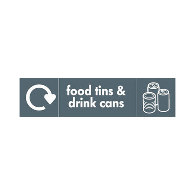 Food Tins & Drink Cans Recycling & Icon - Landscape Sign MR029 MR LN3