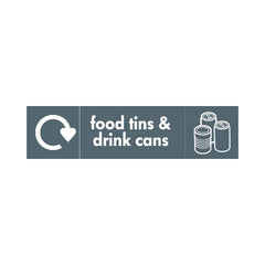 Food Tins & Drink Cans Recycling & Icon - Landscape Sign MR029 MR LN3
