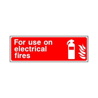 For Use On Electrical Fires & Icon - Landscape Sign FE038 FE LN3