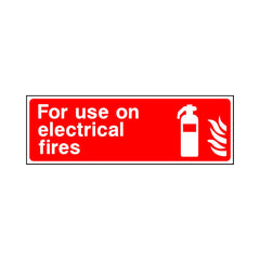 For Use On Electrical Fires & Icon - Landscape Sign FE038 FE LN3